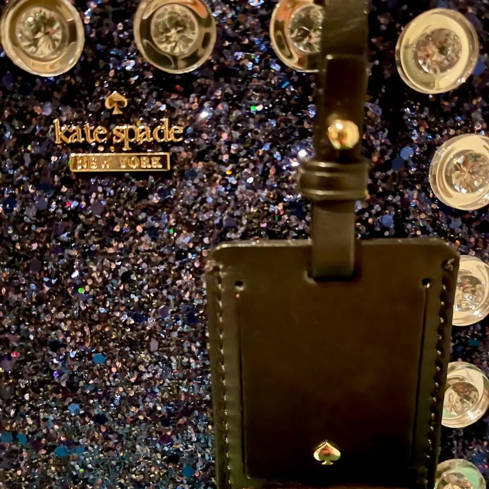 New Kate Spade satchel handbag blue color glitter(leather) - Picture 10 of 12